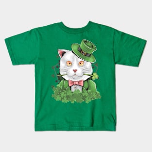 St Patricks Cat Kids T-Shirt